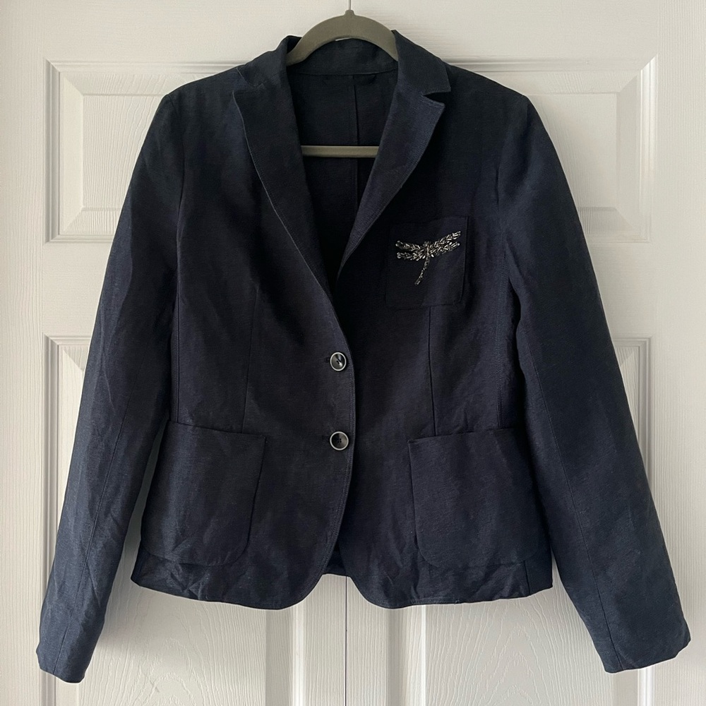 MaxMara Blazer with Beaded Dragonfly Detail